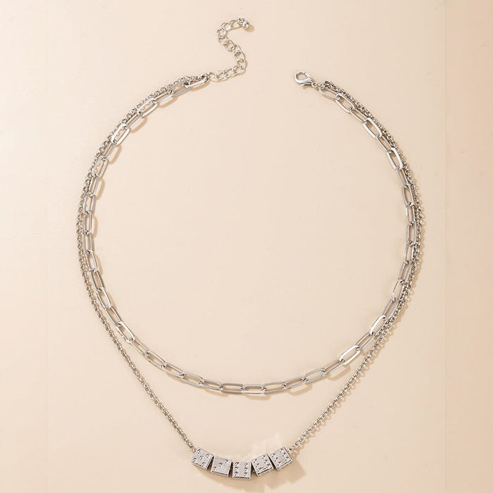 Wholesale Smiley Dice Multilayer Alloy Necklace JDC-NE-C235 Necklaces 陌茗 Wholesale Jewelry JoyasDeChina Joyas De China