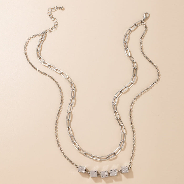 Wholesale Smiley Dice Multilayer Alloy Necklace JDC-NE-C235 Necklaces 陌茗 Wholesale Jewelry JoyasDeChina Joyas De China