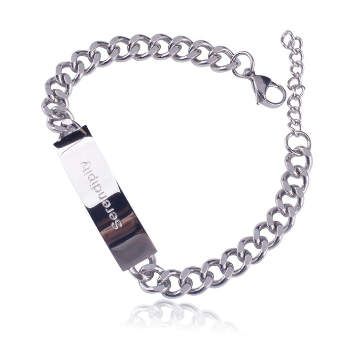 Wholesale Smiley Hip Hop Titanium Steel Cuban Bracelet JDC-BT-JiuB010 Bracelet 玖柏 fp 18+3CM Wholesale Jewelry JoyasDeChina Joyas De China