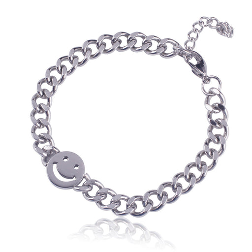 Wholesale Smiley Hip Hop Titanium Steel Cuban Bracelet JDC-BT-JiuB010 Bracelet 玖柏 xl 18+3CM Wholesale Jewelry JoyasDeChina Joyas De China