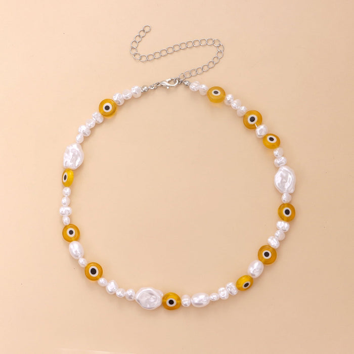 Wholesale smiling face expression pearl necklace Bohemian Necklace JDC-NE-YinH003 Necklaces 颖皓 Wholesale Jewelry JoyasDeChina Joyas De China
