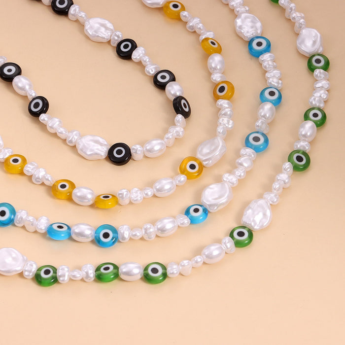 Wholesale smiling face expression pearl necklace Bohemian Necklace JDC-NE-YinH003 Necklaces 颖皓 Wholesale Jewelry JoyasDeChina Joyas De China