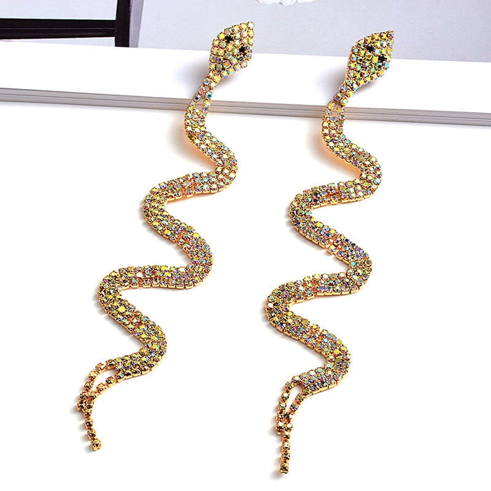 Wholesale Snake Plating Alloy Rhinestone Earrings JDC-ES-SK024 Earrings 深刻 Wholesale Jewelry JoyasDeChina Joyas De China