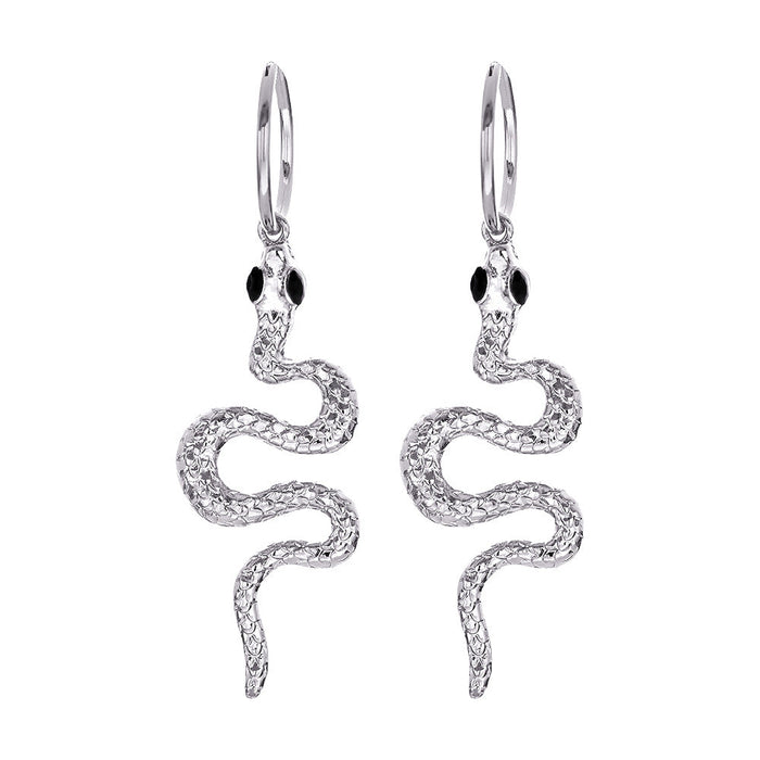 Wholesale Snake Shape Diamond Alloy Earrings JDC-ES-JuY001 Earrings 聚耀 silverE12 Wholesale Jewelry JoyasDeChina Joyas De China