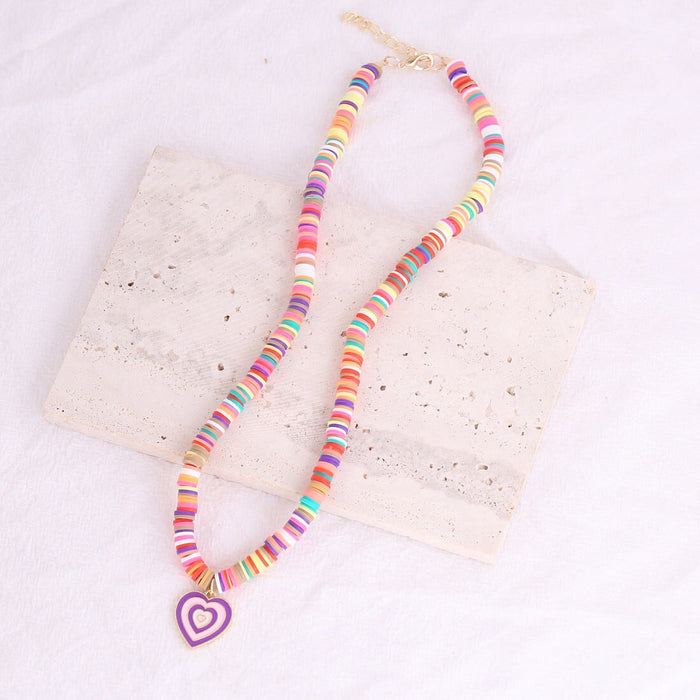 Wholesale Soft Ceramic Colored Boho Necklace JDC-NE-Bingm016 necklaces 冰萌 4# purple Wholesale Jewelry JoyasDeChina Joyas De China