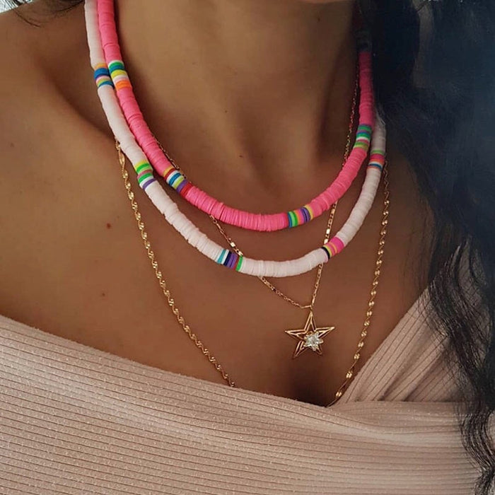 Wholesale soft pottery beach storm Simia Necklace JDC-NE-YinH008 Necklaces 颖皓 Wholesale Jewelry JoyasDeChina Joyas De China