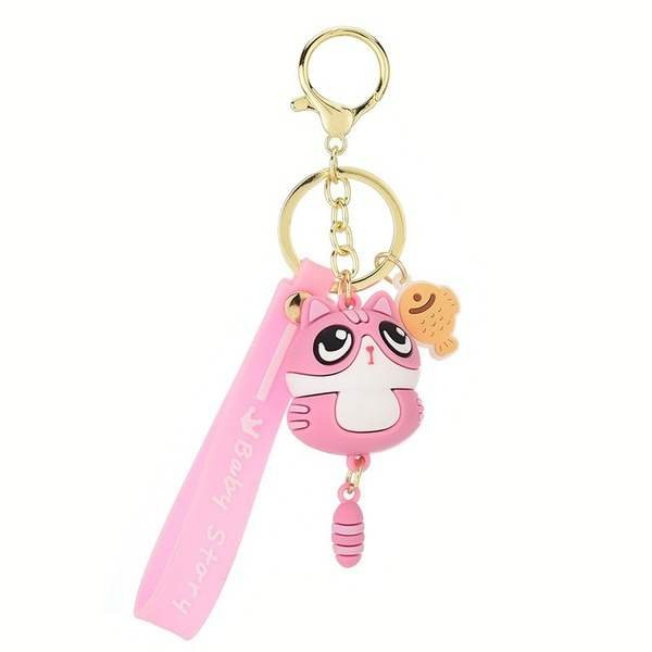 Wholesale Soft Rubber Cat Keychain JDC-KC-WS143 Keychains 围颂 Wholesale Jewelry JoyasDeChina Joyas De China