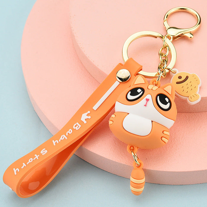 Wholesale Soft Rubber Cat Keychain JDC-KC-WS143 Keychains 围颂 Wholesale Jewelry JoyasDeChina Joyas De China