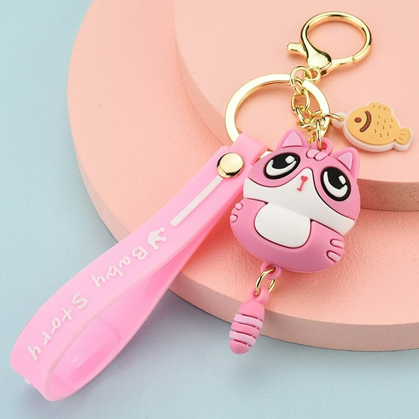 Wholesale Soft Rubber Cat Keychain JDC-KC-WS143 Keychains 围颂 Wholesale Jewelry JoyasDeChina Joyas De China