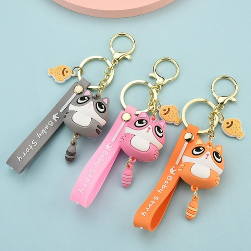 Wholesale Soft Rubber Cat Keychain JDC-KC-WS143 Keychains 围颂 Wholesale Jewelry JoyasDeChina Joyas De China