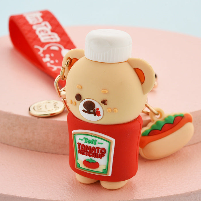 Wholesale Soft Teddy Food Keychain JDC-KC-WS142 Keychains 围颂 6 1 Wholesale Jewelry JoyasDeChina Joyas De China