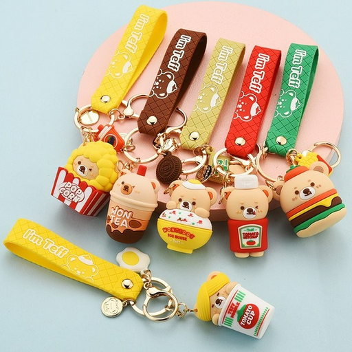 Wholesale Soft Teddy Food Keychain JDC-KC-WS142 Keychains 围颂 Wholesale Jewelry JoyasDeChina Joyas De China