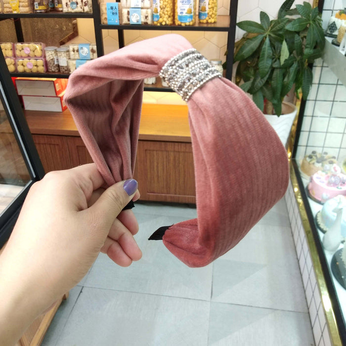 Bulk Jewelry Wholesale solid color fabric wide-edge striped velvet headband JDC-HD-O111 Wholesale factory from China YIWU China