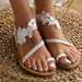 Wholesale solid color open toe flower flat heel sandals JDC-SD-Qianh001 Sandals 纤回 Wholesale Jewelry JoyasDeChina Joyas De China