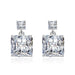 Wholesale splicing square blue silver plated earrings JDC-ES-BZ013 Earrings 标志 Wholesale Jewelry JoyasDeChina Joyas De China