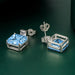 Wholesale splicing square blue silver plated earrings JDC-ES-BZ013 Earrings 标志 Wholesale Jewelry JoyasDeChina Joyas De China