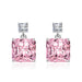 Wholesale splicing square blue silver plated earrings JDC-ES-BZ013 Earrings 标志 Wholesale Jewelry JoyasDeChina Joyas De China