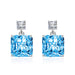 Wholesale splicing square blue silver plated earrings JDC-ES-BZ013 Earrings 标志 Blue Wholesale Jewelry JoyasDeChina Joyas De China