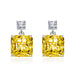 Wholesale splicing square blue silver plated earrings JDC-ES-BZ013 Earrings 标志 Yellow Wholesale Jewelry JoyasDeChina Joyas De China
