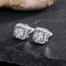 Wholesale square full diamond set green zircon stud earrings JDC-ES-Caos003 Earrings 曹适 00 Wholesale Jewelry JoyasDeChina Joyas De China