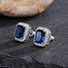 Wholesale square full diamond set green zircon stud earrings JDC-ES-Caos003 Earrings 曹适 01 Wholesale Jewelry JoyasDeChina Joyas De China