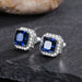 Wholesale square full diamond set green zircon stud earrings JDC-ES-Caos003 Earrings 曹适 02 Wholesale Jewelry JoyasDeChina Joyas De China