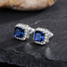 Wholesale square full diamond set green zircon stud earrings JDC-ES-Caos003 Earrings 曹适 Wholesale Jewelry JoyasDeChina Joyas De China