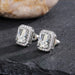 Wholesale square full diamond set green zircon stud earrings JDC-ES-Caos003 Earrings 曹适 98 Wholesale Jewelry JoyasDeChina Joyas De China