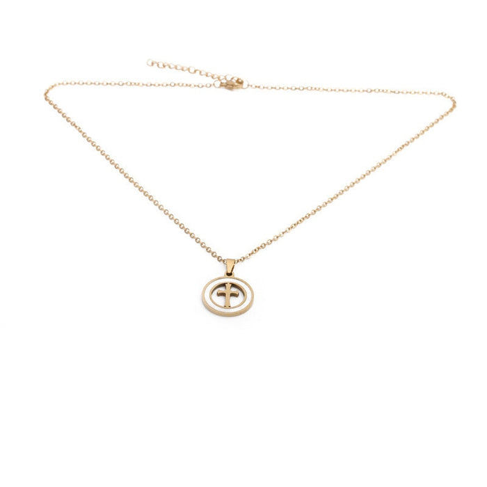 Wholesale Stainless Steel 3D Cross Necklace JDC-NE-ChanX001 Necklaces 昌鑫 CX-SN0022DST Wholesale Jewelry JoyasDeChina Joyas De China