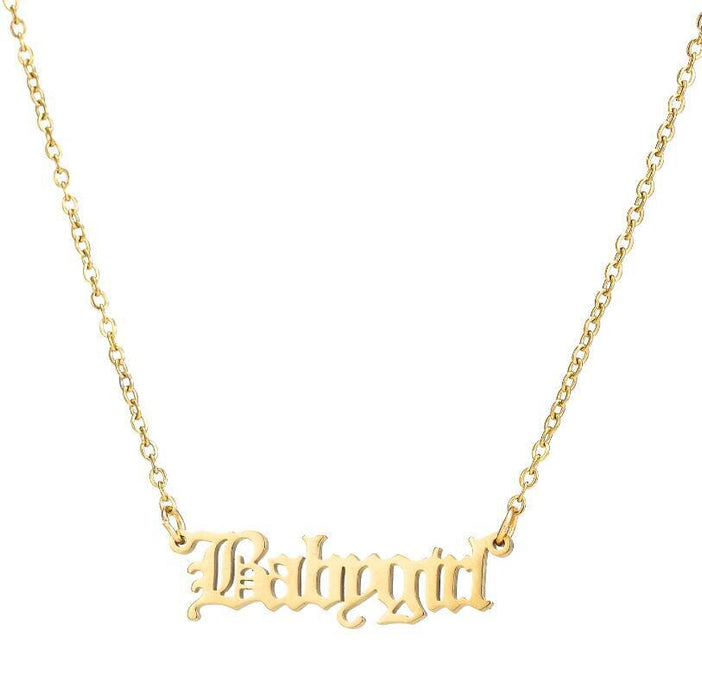 Wholesale stainless steel angel letter necklace JDC-NE-SS004 Necklaces 双硕 Wholesale Jewelry JoyasDeChina Joyas De China