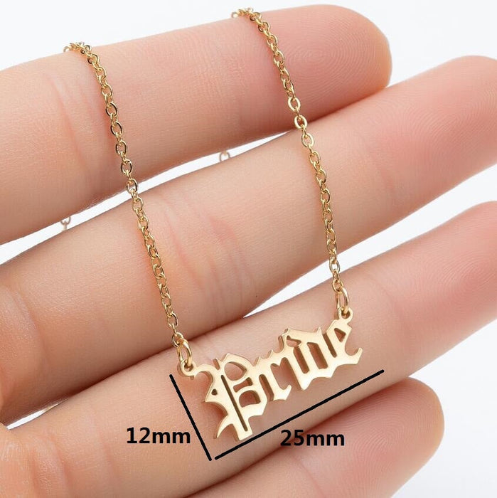 Wholesale stainless steel angel letter necklace JDC-NE-SS004 Necklaces 双硕 Wholesale Jewelry JoyasDeChina Joyas De China