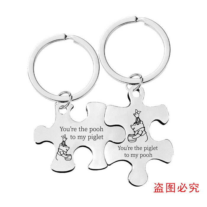 Wholesale Stainless Steel Couple Puzzle Plating Metal Keychain JDC-KC-GangGu006 Keychains 钢古 Wholesale Jewelry JoyasDeChina Joyas De China