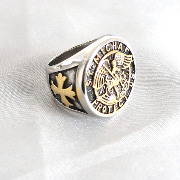 Wholesale Stainless Steel Cross Knight Rings JDC-RS-MRD046 Rings 美日德 Wholesale Jewelry JoyasDeChina Joyas De China