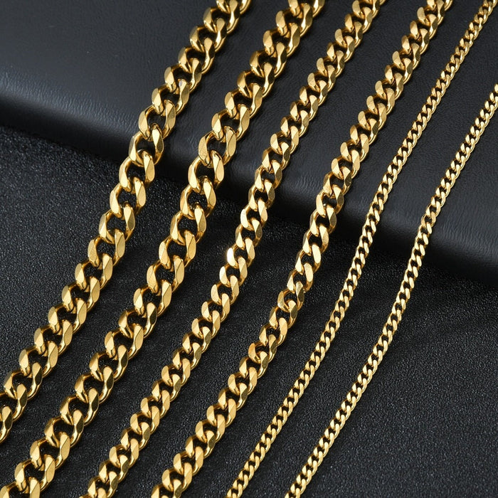 Wholesale Stainless Steel Cuban Chain Necklace JDC-NE-HF003 Necklaces 泓飞 3mm40cm Wholesale Jewelry JoyasDeChina Joyas De China