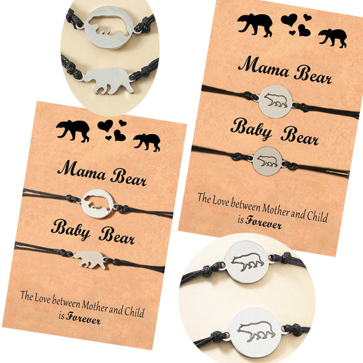 Wholesale stainless steel cutout black label Mother's Day card knit bracelet JDC-BT-LanT013 Bracelet 阆天 Wholesale Jewelry JoyasDeChina Joyas De China