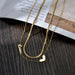 Wholesale Stainless Steel Double Layered Necklace JDC-NE-RXSFL013 Necklaces 尚芙乐 steel color Wholesale Jewelry JoyasDeChina Joyas De China