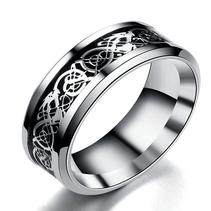 Wholesale stainless steel dragon ring JDC-RS-Dingc008 Rings 顶潮 sliver 6 Wholesale Jewelry JoyasDeChina Joyas De China