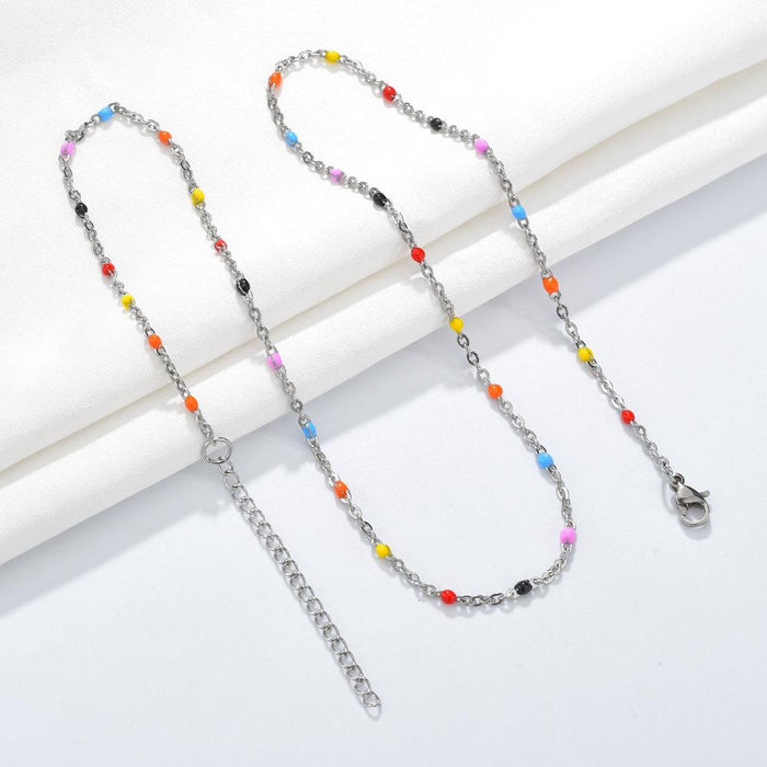 Bulk Jewelry Wholesale stainless steel drip necklaces JDC-NE-bq010 Wholesale factory from China YIWU China