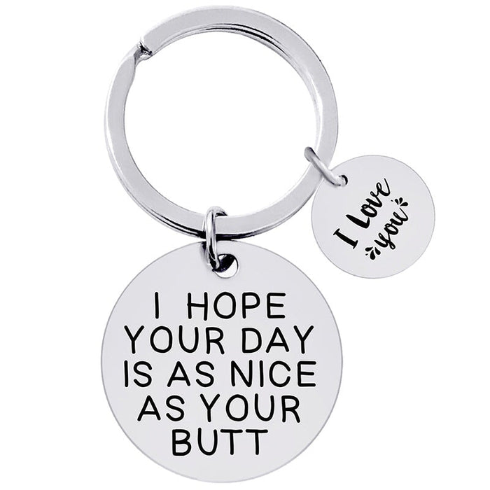 Wholesale Stainless Steel Father's Day Mother's Day Metal Keychain JDC-KC-GangGu007 Keychains 钢古 Wholesale Jewelry JoyasDeChina Joyas De China