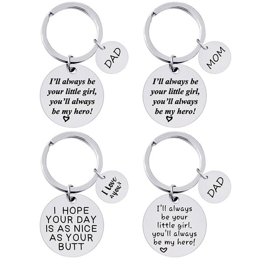 Wholesale Stainless Steel Father's Day Mother's Day Metal Keychain JDC-KC-GangGu007 Keychains 钢古 Wholesale Jewelry JoyasDeChina Joyas De China