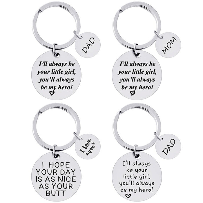 Wholesale Stainless Steel Father's Day Mother's Day Metal Keychain JDC-KC-GangGu007 Keychains 钢古 Wholesale Jewelry JoyasDeChina Joyas De China