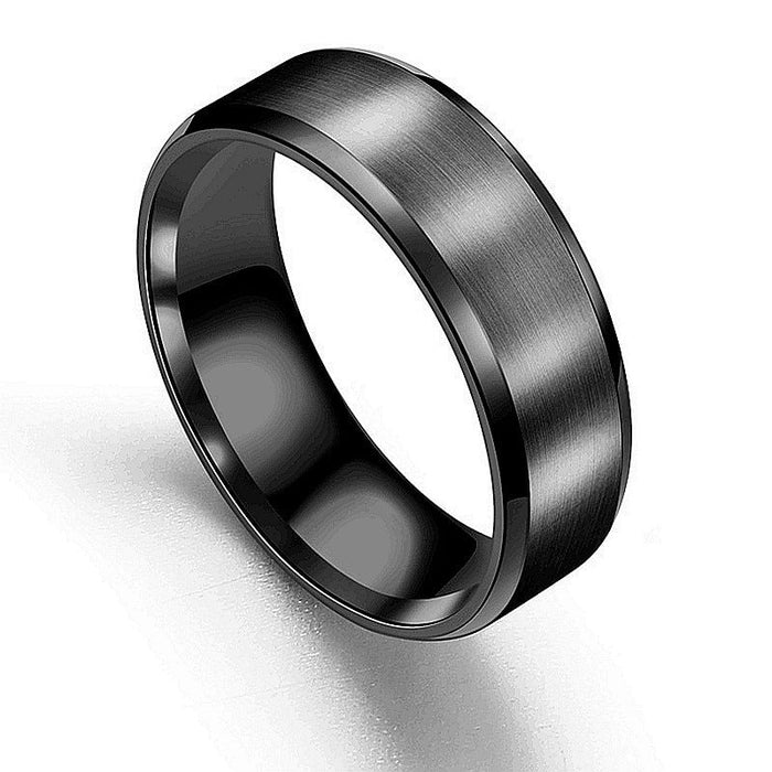 Wholesale stainless steel frosted ring JDC-RS-Dingc004 Rings 顶潮 black 6 Wholesale Jewelry JoyasDeChina Joyas De China