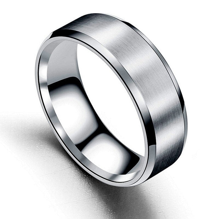 Wholesale stainless steel frosted ring JDC-RS-Dingc004 Rings 顶潮 sliver 6 Wholesale Jewelry JoyasDeChina Joyas De China