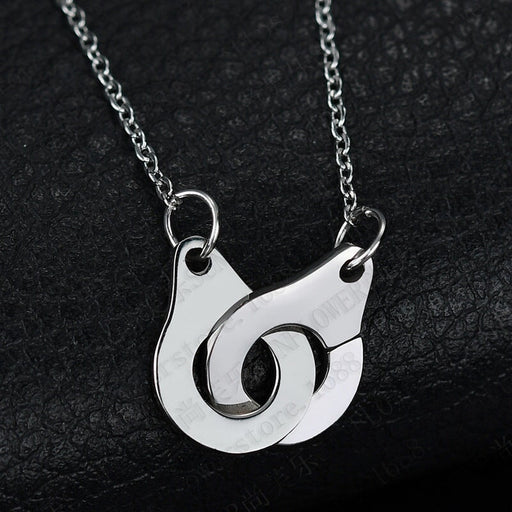 Wholesale Stainless Steel Handcuff Shape Necklace JDC-NE-RXSFL022 Necklaces 尚芙乐 steel color Wholesale Jewelry JoyasDeChina Joyas De China