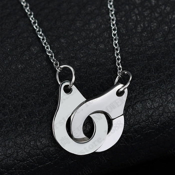 Wholesale Stainless Steel Handcuff Shape Necklace JDC-NE-RXSFL022 Necklaces 尚芙乐 steel color Wholesale Jewelry JoyasDeChina Joyas De China