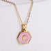 Wholesale stainless steel hexagon shell letter necklaces JDC-NE-Aimi019 necklaces 爱米 B Wholesale Jewelry JoyasDeChina Joyas De China