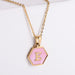 Wholesale stainless steel hexagon shell letter necklaces JDC-NE-Aimi019 necklaces 爱米 D Wholesale Jewelry JoyasDeChina Joyas De China