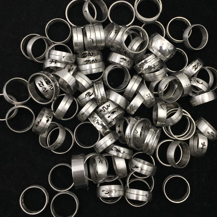 Wholesale Stainless Steel Hollow Mixed Size Rings JDC-RS-Xuy009 Rings 旭颖 Wholesale Jewelry JoyasDeChina Joyas De China