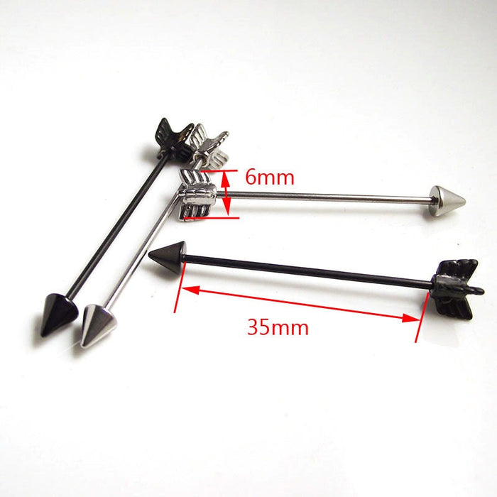 Wholesale stainless steel love arrow long straight rod Ear studs JDC-ES-SaiY001 Piercings 塞尧 Wholesale Jewelry JoyasDeChina Joyas De China
