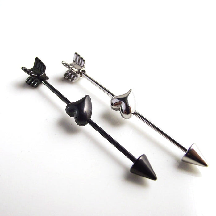 Wholesale stainless steel love arrow long straight rod Ear studs JDC-ES-SaiY001 Piercings 塞尧 Wholesale Jewelry JoyasDeChina Joyas De China